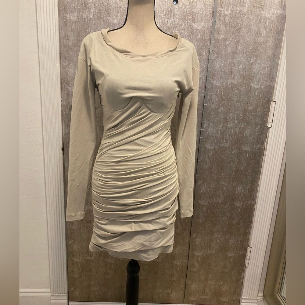 Alexander Wang ruched corset build in mini dress, size 4